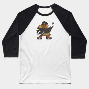 Boston Bruins Bear Hockey Design Baseball T-Shirt